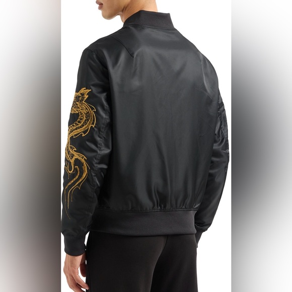 ARMANI EXCHANGE DRAGON EMBROIDERY BLACK JACKET - Picture 6 of 8